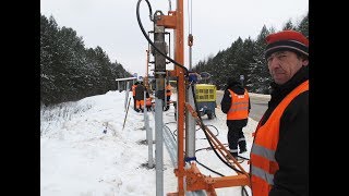 Сваебойная установка ППМ3.5 забивка ДО при -15°С