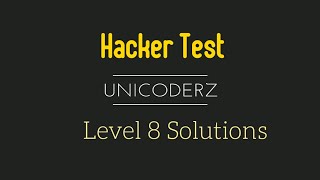 Level 8 Hacker Test