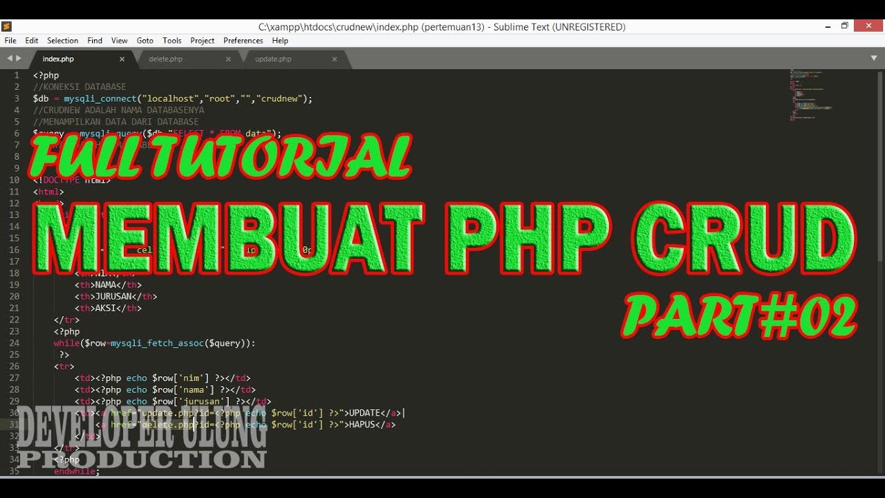 Tutorial Php Crud Part2 Youtube