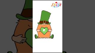 🍀how to draw a St Patrick's day cute Gnome #shorts #shortsfeed #youtube #art #gnome