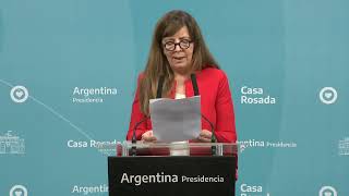 Comunicado de la portavoz de la Presidencia, Gabriela Cerruti