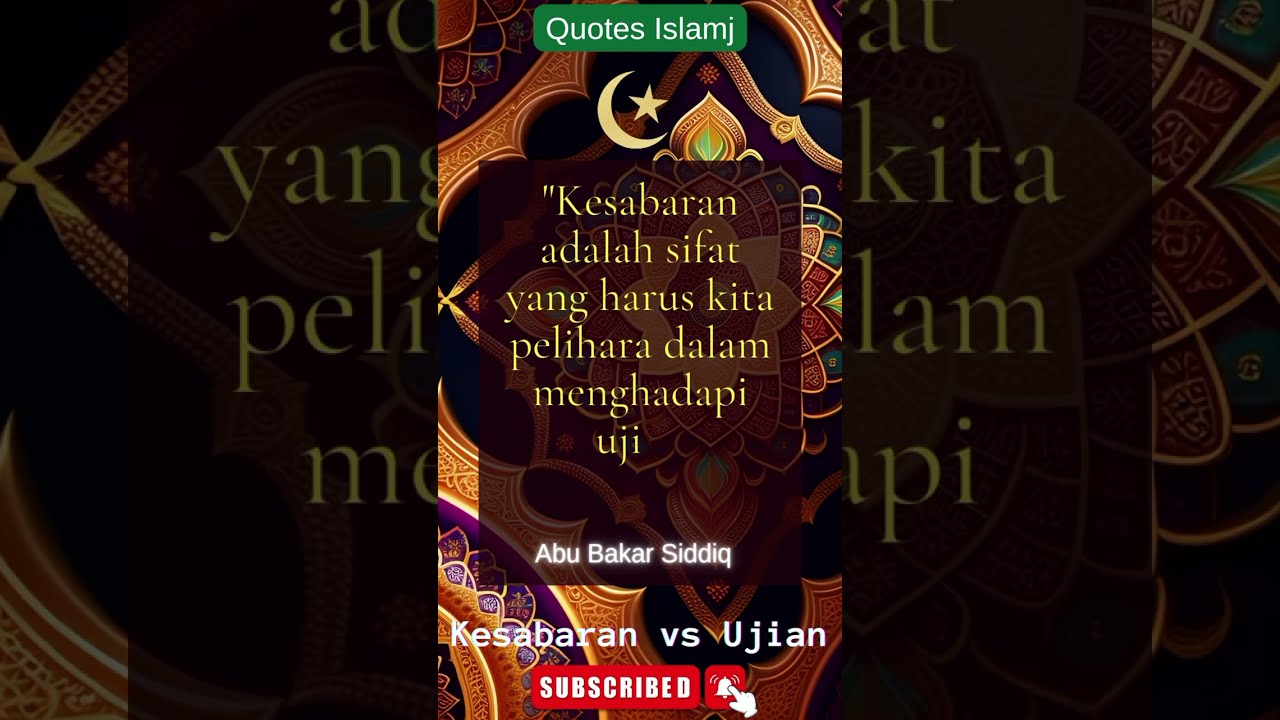 Sifat Sabar Menghadapi Ujian Hidup #quotesislami #abubakar - YouTube