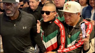 Pitbull Cruz MOBBED by fans! Weigh in entrance for Rolly Romero fight!