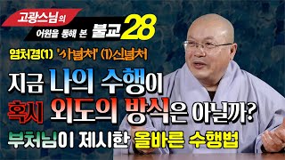 [고광스님 28강] 지금 나의 수행이 혹시 외도의 수행방식은 아닐까? 부처님이 제시한 올바른 수행법 : 염처경 1 사념처 수행중 신념처