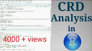 Completely Randomized Design Analysis in R along with LSD test