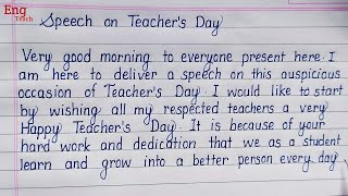 Teachers Day Speech in English 2021 | Speech on Teachers Day in English | writing | Eng Teach