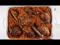 oven baked jollof rice and chicken