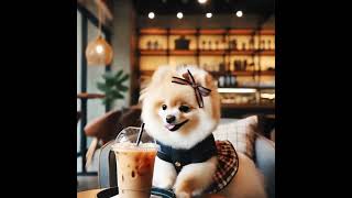 Even a Pomeranian needs a caffeine fix! ☕️🐾 #cutepomeranianpuppies #pomeranianpuppy #cutedog