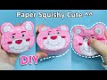 [Tái chế vở cũ] Cách làm Squishy Gấu Dâu Cute bằng giấy học sinh/ DIY Paper Squishy/ Liam Channel