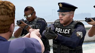 GTA 5 - POLICE👮Michael and Trevor vs Swat vs FIB!(Cop Trevor Rescues Michael)