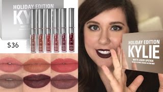 LIMITED EDITION HOLIDAY COLLECTION Kylie Cosmetics | Try on + Review! || HEATHER HAVOC