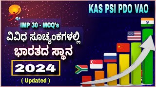 ವಿವಿಧ ಸೂಚ್ಯಂಕಗಳಲ್ಲಿ ಭಾರತದ ಶ್ರೇಯಾಂಕ 2024 | India’s Ranking in Different Indexes | #facts #kpscgk #gk