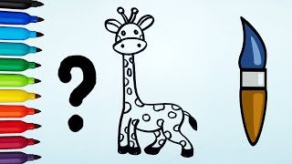 How To Draw A Drawing Giraffe For Children / Bolalar uchun jirafa chizish TOiART #shorts