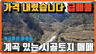 (NO.429) 전기와 도로 있습니다! 급매물! 가격 내렸습니다. 쫄쫄쫄 계곡이 흐르는 시골토지 매매합니다