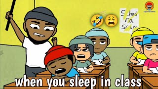 sleeping in the class (funny cartoon)