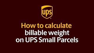 UPS சிறிய பார்சல்களில் பில் செய்யக்கூடிய எடையைக் கணக்கிடுவது எப்படி