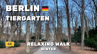 [4K] Relaxing Walk at an Urban Park in Germany  - Tiergarten in Winter