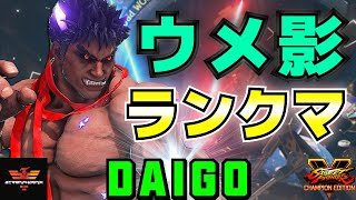 ストリートファイター５✨ウメハラ [影ナル者] ランクマ | SFV CE✨Daigo Umehara [Kage]✨スト５