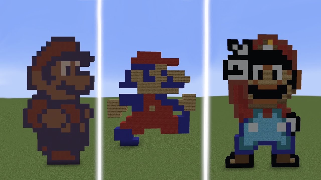 Mario Pixel Art Minecraft Youtube