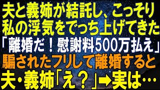 【スカッとする話】夫と義姉が結託し、こっそり私の浮気をでっち上げてきた。夫と義姉「離婚だ！慰謝料500万払え」騙されたフリして離婚すると…夫、義姉「え？」➡実は…