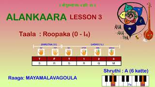 Alankara 3| Roopaka taalam | Alankaram 3 | All 3 speeds, 10 min Alankara | Learn Carnatic Alankaara