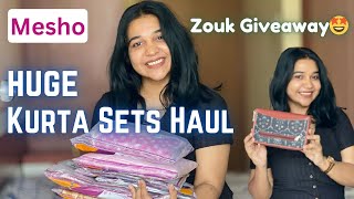 Huge Meesho Kurta Sets Haul | Zouk Giveaway| Office / College wear Kurta Sets | Dailywear Kurta Sets