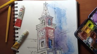 Urban sketching for beginners |  How to draw the Big Ben.