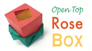 Origami Paper  Open Top Rose Flower Gift Box ✨DIY✨ - Origami Kawaii〔#149〕