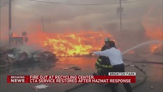 Fire out after large blaze Tuesday at Brighton Park recycling center