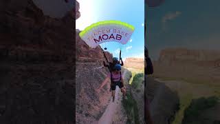 BASE jump with the BOYS! Tandem BASE Moab #youtubeshorts #moab #utah #travel #adrenaline #travel