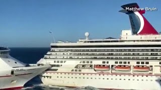 Carnival cruise ships collide in Cozumel