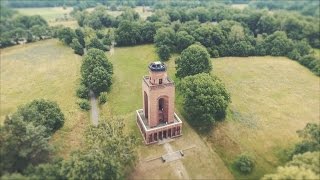 The Bismarck tower in Burg, Spreewald from Above