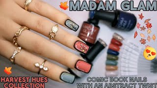 MADAM GLAM NEW HARVEST HUES NOVEMBER GEL POLISH COLLECTION Pop art abstract Autumn / Fall nails