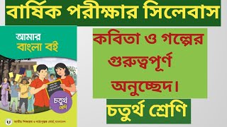 চতুর্থ শ্রেণীর আমার বাংলা বই। বার্ষিক পরীক্ষার প্রস্তুতি। কবিতাও গল্পের গুরুত্বপূর্ণ অনুচ্ছেদ।