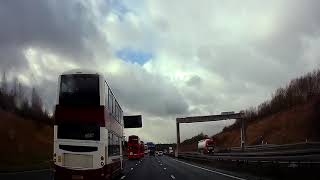 Ex Lothien and London Buses - A1M Ferrybridge (dashcam) - 24/2/22