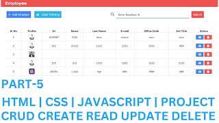 #5 CRUD CREATE | READ | UPDATE | DELETE | JAVASCRIPT PROJECT | HTML | CSS | IN HINDI @Justforcode