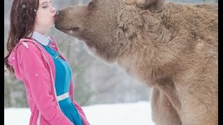 Hug with a real bear! Обнимашки с настоящим медведем!