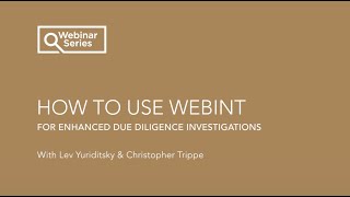 How to Use WEBINT for Enhanced Due Diligence Investigations - Sqope & Kerberos (October 2021)