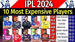 IPL 2024 | Most Expensive Players Price List | IPL 2024 Highest Price Players List |IPL 2024 Auction