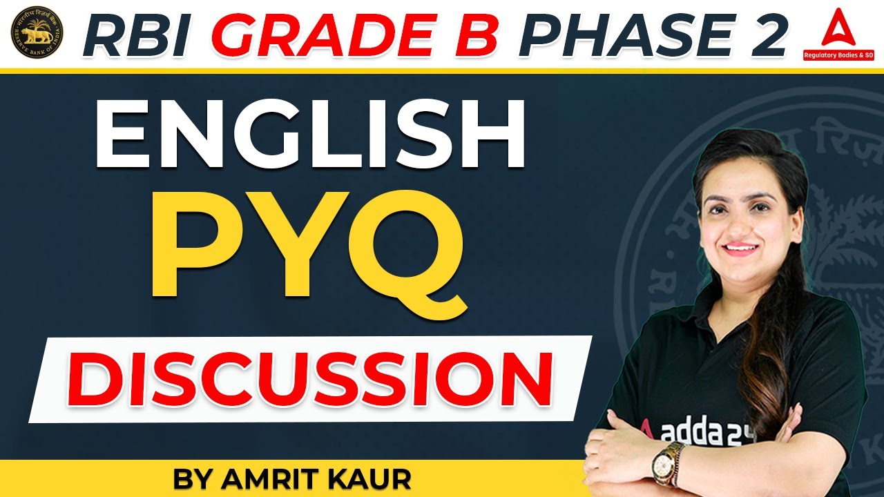 RBI Grade B English PYQ | RBI Grade B English Preparation | By Amrit ...