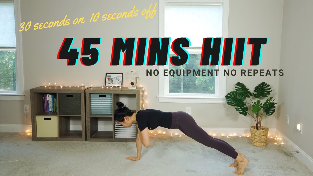 45mins HIIT Full Body Workout, 30seconds On 10seconds Off, NO EQUIPMENT ...