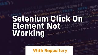 selenium click on element not working