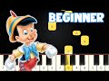 When You Wish Upon A Star - Pinocchio (Disney) | Beginner Piano Tutorial | Easy Piano
