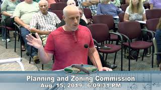 August 15, 2019 - Planning and Zoning