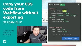 Copy your CSS code from Webflow without exporting - Stream clip
