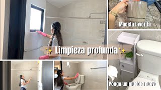 Lavando el baño a profundidad 🧼/ día productivo✨ // motívate a limpiar conmigo 🥰