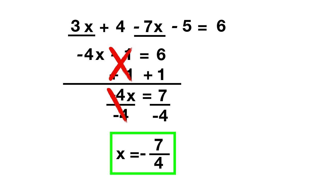 Multi Step Equations Simplifying Youtube