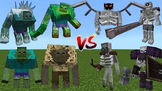 ALL MUTANT ZOMBIE Vs ALL MUTANT SKELETON AT EVERY ROUND-MINECARFT MOB BATTLE