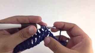 How to Crochet the Triple Crochet Two Together Decrease (tr2tog) (left handed)