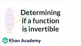 Determining if a function is invertible | Mathematics III | High School Math | Khan Academy